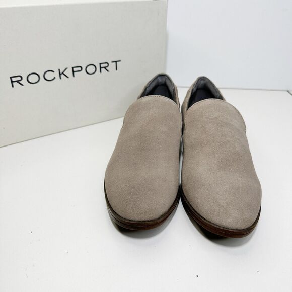 Rockport Trutech Suede Loafer's Slip On Khaki Women's 5W Wide NWB - Picture 4 of 7
